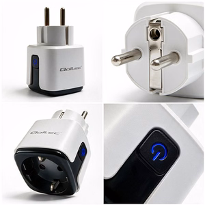 Qoltec 52710 Išmanusis „Wi-Fi“ lizdas 16A | Laikmatis | Energijos skaitiklis | „Tuya“ | Išmanusis gyvenimas | „Amazon Alexa“ | „Google“ asistentas
