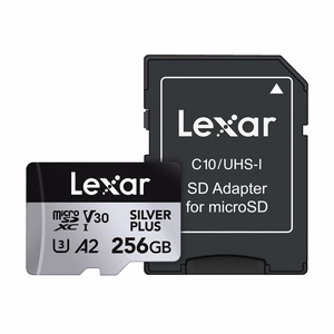 „Lexar High-Performance Silver Plus“ microSDXC atminties kortelė, 256 GB + adapteris