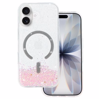 Tel Protect Moonlite magnetinis dėklas telefonui Iphone 17 rožinis permatomas