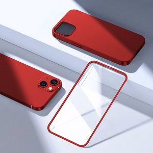 Joyroom 360 pilnas dėklas priekinis ir galinis dangtelis iPhone 13 + grūdintas stiklas apsauginis stiklas raudonas (JR-BP927 raudonas)