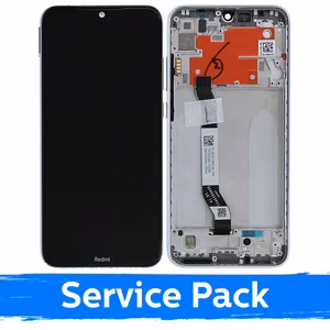 Ekranas skirtas Xiaomi Redmi Note 8T su rėmeliu / Moonlight White / (Service Pack)