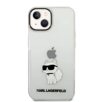 Karl Lagerfeld Ikonik Choupette dėklas telefonui iPhone 14 Plus - permatomas