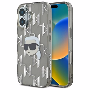 Karl Lagerfeld IML Karl Head Electroplated Dėklas telefonui iPhone 16 - juodas