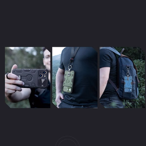 Nillkin CamShield Armor Pro dėklas iPhone 14 Plus šarvuotas dėklas su kameros apsauga ir žiediniu stovu mėlynas