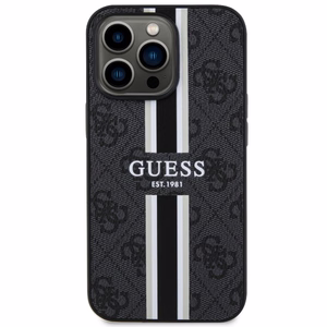 Guess GUHMP13XP4RPSK iPhone 13 Pro Max 6.7" juodas/juodas kietas dėklas 4G Printed Stripes MagSafe