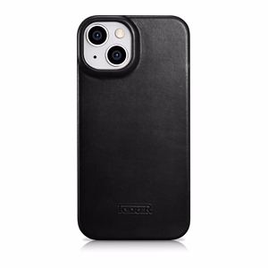 iCarer CE Oil Wax Premium odinis folio dėklas iPhone 14 Plus Magnetinis atverčiamas dėklas su MagSafe Juodas (AKI14220707-BK)