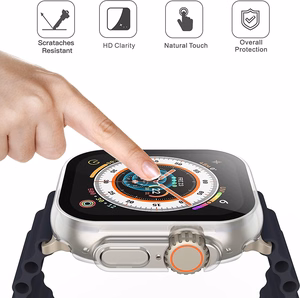 LCD apsauginis stikliukas/dėklas 360 degree cover Apple Watch 40mm skaidrus