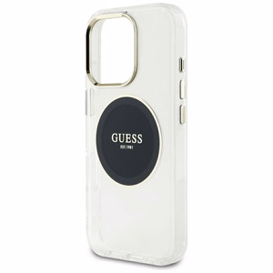 Guess IML Metal Colored Circle Classic Logo Magnetinis dėklas telefonui iPhone 16 Pro Max - juodas