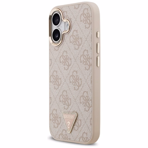 Guess 4G Triangle Logo Magnetinis dėklas telefonui iPhone 17 - rožinis auksas