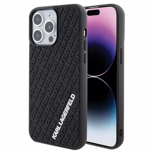 Karl Lagerfeld 3D Rubber Multi Logo чехол для iPhone 15 Pro Max - чёрный