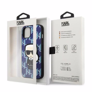 Karl Lagerfeld KLHCP13MPMNIKBL iPhone 13 6.1" kietas dėklas mėlynas/mėlynas Monograma Ikonik Pleistras