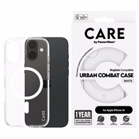 CARE by PanzerGlass Flagmano dėklas telefonui iPhone 16 6.1" baltas/baltas Magnetinis 1337