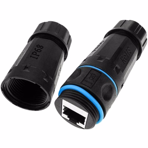 Techly IWP-MD C6-IP68T kabelio adapteris RJ-45 juodas