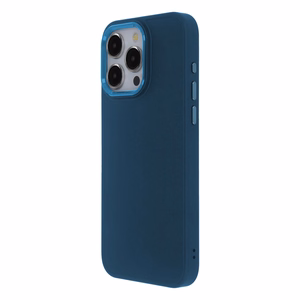 Satininis elegantiškas dėklas telefonui iPhone 14 6,1" tamsiai mėlynas