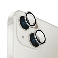 Uniq Optix aliuminio kameros objektyvo apsauginis stiklas iPhone 14/14 Plus kameros objektyvui su aplikatoriumi - sidabrinis