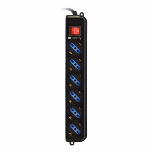 Techly IUPS-PCP-6V – ilgintuvas su 6 lizdais ir VDE kištuku, juodas