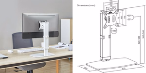 17"-32" monitoriaus laikiklis, baltas