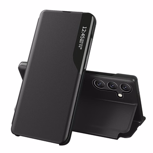 Dėklas telefonui Samsung Galaxy A24 4G iš eko odos su stovu mėlynas