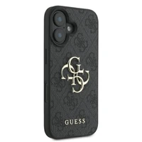 Guess 4G didelio logotipo dėklas telefonui iPhone 16 - juodas