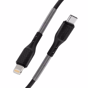 FORCELL F-ENERGY Carbon CB-01C Kabelis C tipo į Lightning PD 3A 27W CB-01C 1 m juodas