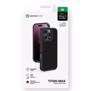 AmazingThing Titan Max dėklas su 600D aramido pluoštais iPhone 16 Pro Max - juodas