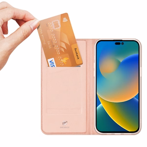 Dux Ducis Skin Pro dėklas telefonui atverčiamas dangtelis iPhone 14 Pro rožinis