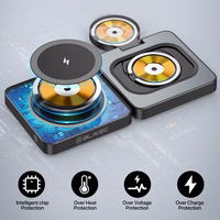 "Blavec" indukcinis įkroviklis BQI-04 Qi 15W magnetinis "Magsafe 3 in 1 UniCharge" (BQI04-QIMB), juodas