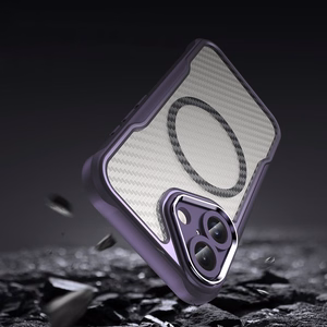 Lyderiaujanti serija Magnetinis silikoninis dėklas telefonui iPhone 16 Plus (m) - violetinis