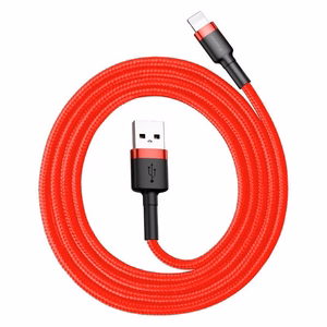 Baseus Cafule USB Lightning kabelis 2.4A 1m (juodas + raudonas)
