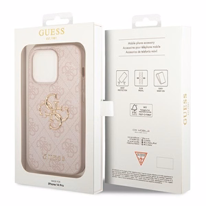 Dėklas Guess PU 4G Metal Logo Apple iPhone 14 Pro Max rožinis