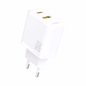 Dudao A26T GaN 25W USB-A, USB-C įkroviklis – baltas