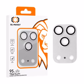 Tempered stiklas Tel Protect 95% AR+AF Full Metal kameros apsauga on camera for Iphone 17 Pro Max sidabrinis (camera island)