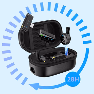 Blavec Lavalier Microphones x 2 MK-02 ClipGo Combo: Type C, Lightning, BT (LMMK02-B) black
