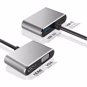 USB šakotuvas Reach USB-C to HUB PD + HDMI + VGA + USB 3.0