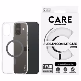 CARE by PanzerGlass Flagmano dėklas telefonui iPhone 16 Plus 6.7" juodas/juodas Magnetinis 1347