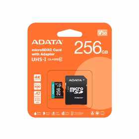 Micro SDXC atminties kortelė ADATA 256GB UHS-I su adapteriu