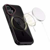 Tech-Protect MagHybrid MagSafe dėklas iPhone 17 juodas ir raudonas