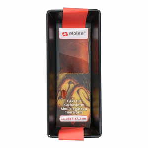 Alpina pailga duonos ir kekso kepimo forma su nelimpančia danga, 25 x 11 x 7,2 cm, juoda