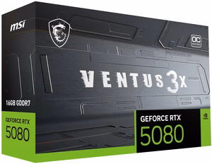 MSI VENTUS GeForce RTX5080 16G 3X OC NVIDIA GeForce RTX 5080 16 GB GDDR7 vaizdo plokštė