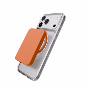 Puro Lite Mag TPU+PC magnetinis dėklas telefonui iPhone 17 Pro - permatomas su oranžiniu žiedu