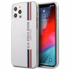US Polo USHCP12LPCUSSWH Tricolor Collection dėklas, skirtas iPhone 12 Pro Max 6.7", baltas