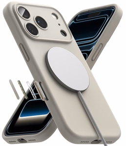 Ringke MagSafe silikoninis dėklas, skirtas iPhone 18 Pro Max – smėlio spalvos