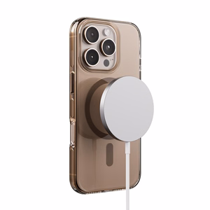 Crong Clear MAG Pro MagSafe dėklas, skirtas iPhone 16 Pro Max, dykumų smėlio spalvos