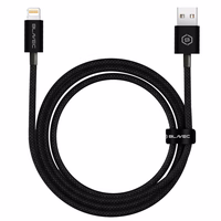 Blavec Kabelis Candy pynėtas - USB į Lightning - 2,4A 3 metrai Apple CarPlay (CCA-UL24B30) juodas