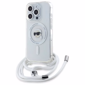 Karl Lagerfeld Crossbody IML Karl Head Magnetinis dėklas telefonui iPhone 16 Pro Max - skaidrus