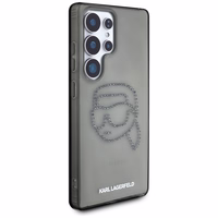 Karl Lagerfeld dėklas telefonui su kalnų krištolais Karl Head logotipu Samsung Galaxy S25 Ultra juodas