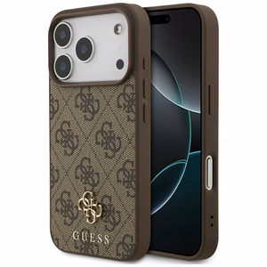 Guess 4G Small Classic Logo MagSafe Чехол для iPhone 17 Pro - коричневый