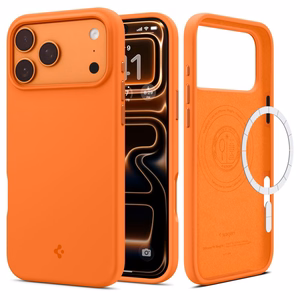 Spigen Silikoninis Fit Mag MagSafe Dėklas for iPhone 17 Pro Max - oranžinis