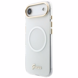 Guess IML Gradient Script Metal MagSafe Dėklas for iPhone Air - baltas