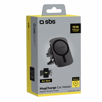 SBS TESUPWIR15WMS išmaniojo telefono laikiklis su įkrovikliu, suderinamas su MagSafe - juodas